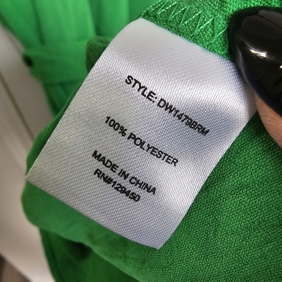 Green button front long sleeve belted dress size XL - Picture 8 of 9